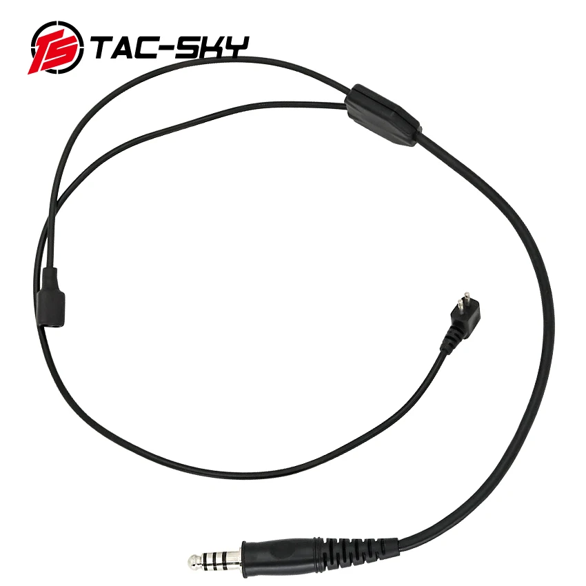 TS TAC-SKY Tactical Headset Accessory Y Cord Long Version with U94 Ptt and Comtac Microphone for Tactical Shooting Headset