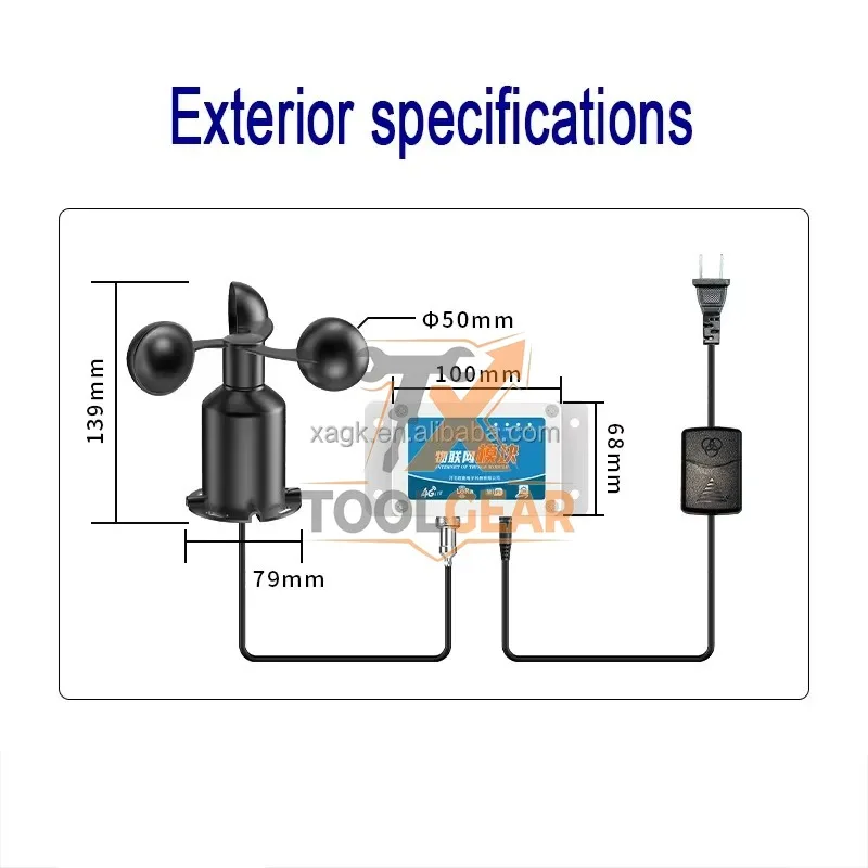 Фото 2026 Горячая новинка* Датчик скорости ветра LORA LORAWAN WIFI 4G GPRS RS485 с выходом данных и сигнализацией для крана №5