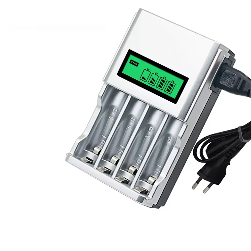 

8175 Battery Charger with 4 Slots Smart Intelligent Battery EU Charger For AA / AAA NiCd NiMh Rechargeable Batteries LCD Display