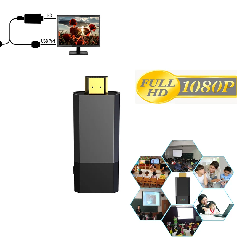 

1080p 2.4GHz Wireless Wi-Fi Receiver Dongle Video Adapter for Ipad Ios Android Airplay Display Dongle C8 Tv Stick