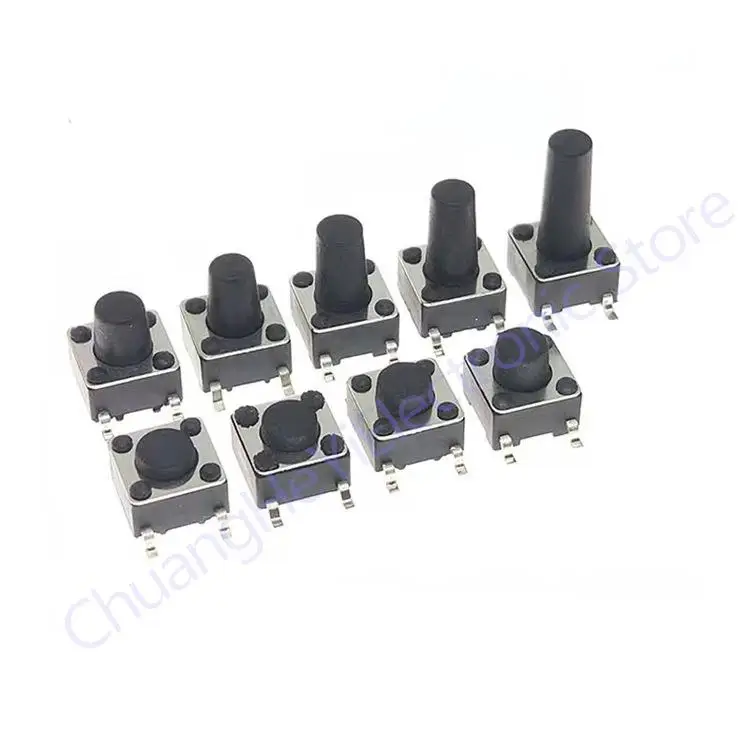 90 шт 6*6 SMD-4 Tact переключатель тактильная Кнопка 6x6x4,3 мм 6x6x6x6x6x7 6x6x7,3 6x6x8 6x6x9 6x6x10 6x6x12 мм комплект переключателей