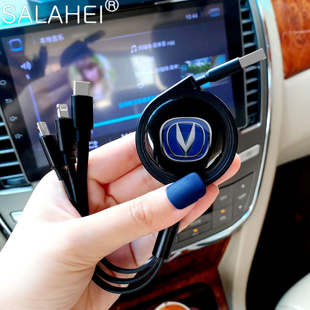 

Multi 3 In 1 Car USB Charge Cable For Changan UNI-K CS35 CX70 CS85 CS55 CS75 CS15 F70 Alsvin UNI-T Hunter Auto Accessories
