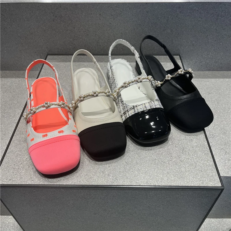 

In the summer of 2023 designer shoes pearls baotou sandals