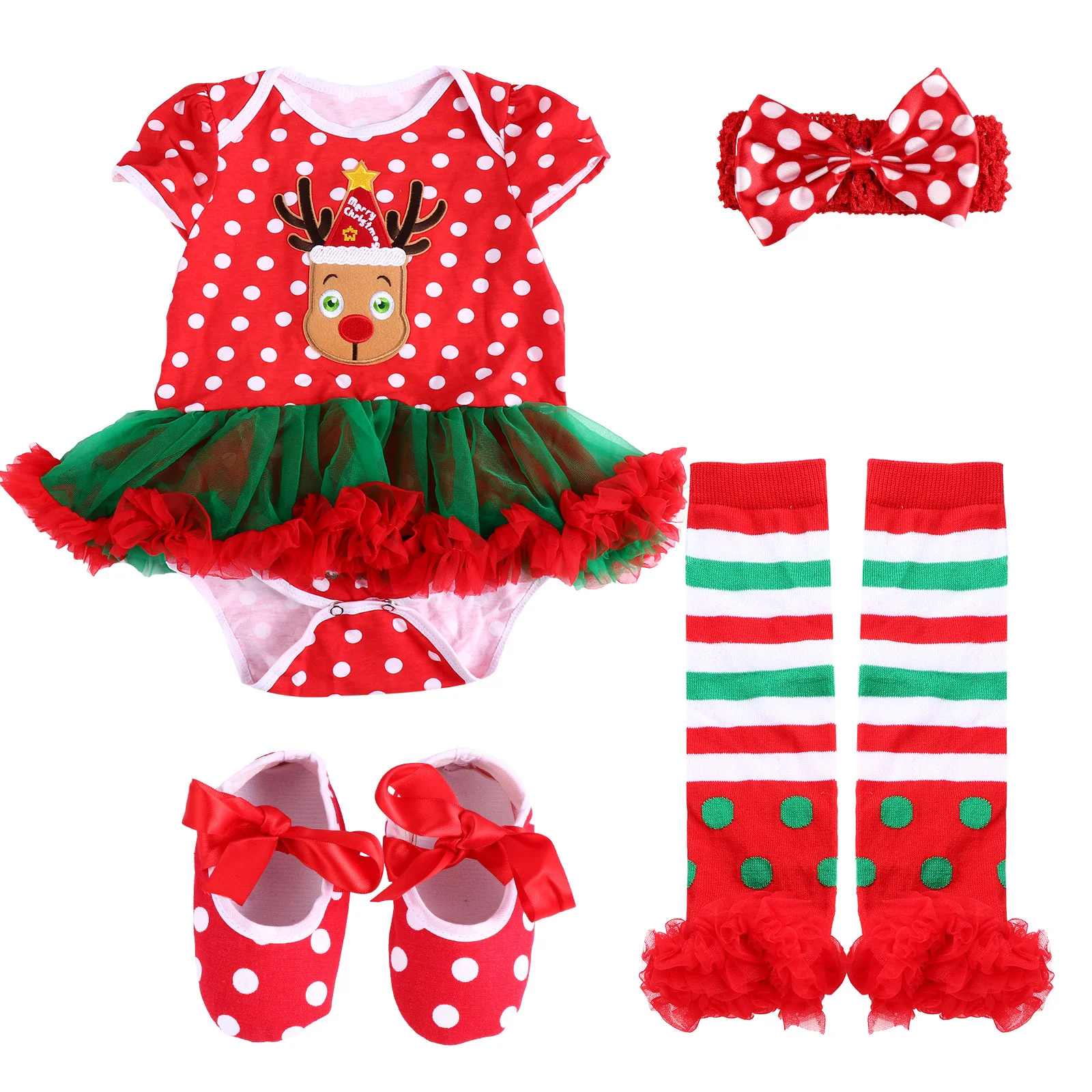 

Christmas Costume Outfits Skirt Dress Kids Party Baby Show Girls Clothes Suppliesnewborn Knitted Set Tutuphotography Props