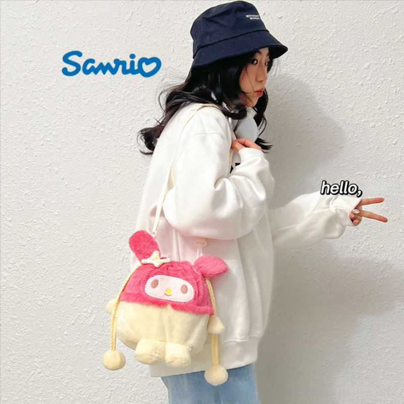 

Плюшевая мультяшная сумка для ланча Sanrio Hellokitty, сумка-мессенджер, сумка для хранения, косметичка, сумка для покупок в супермаркете, сумка чер...