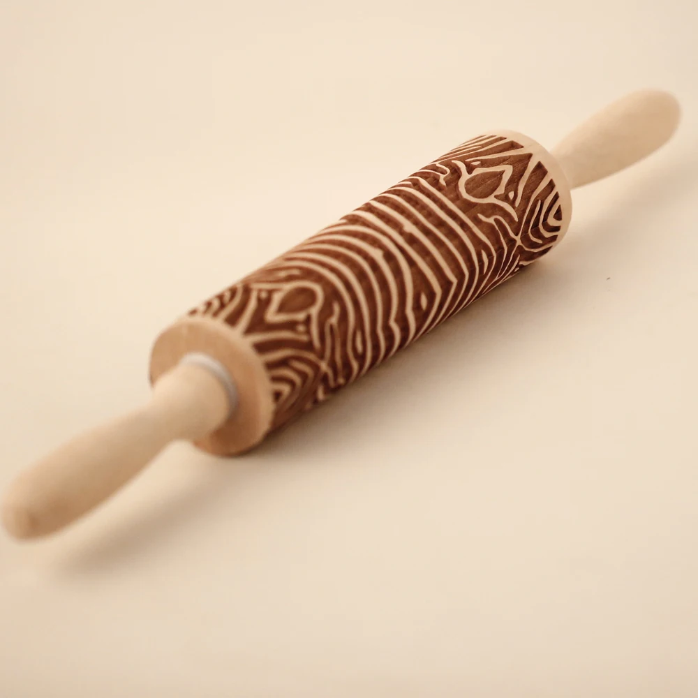 

Arjmide Deep 35CM Engraved Embossed Wave Rolling pin with Pattern Baking Tools Wooden Christmas Rolling Pins For Cooking ZM040