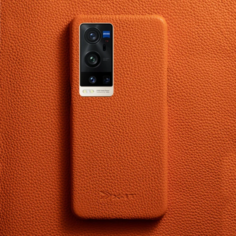 

For VIVO X70 Pro Plus Genuine Cowhide Leather Case Phone Protective Back Cover For X60 Pro Plus X50Pro iQOO 8 Pro X30 Leather