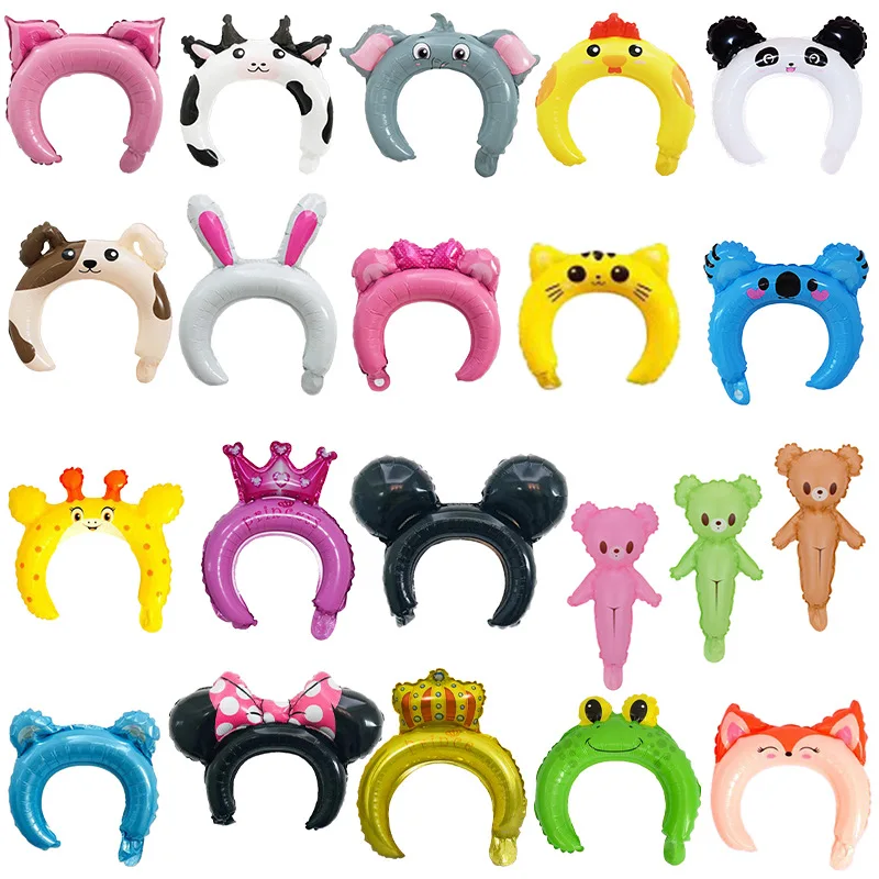 

10PCS Cute Animal Tiara Headband Balloon Christmas Santa Claus Baby Shower Kids Toy Happy Birthday Halloween Party Decoration