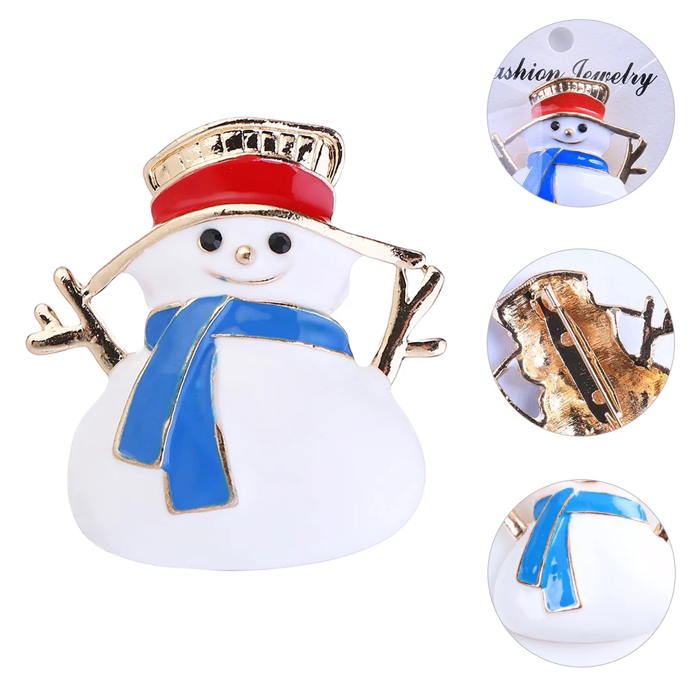 

Christmas Brooch Pin Snowmanjewelry Clothing Fashion Women Enamel Metal Alloy Holday Gift Stocking Filler Merry Badge