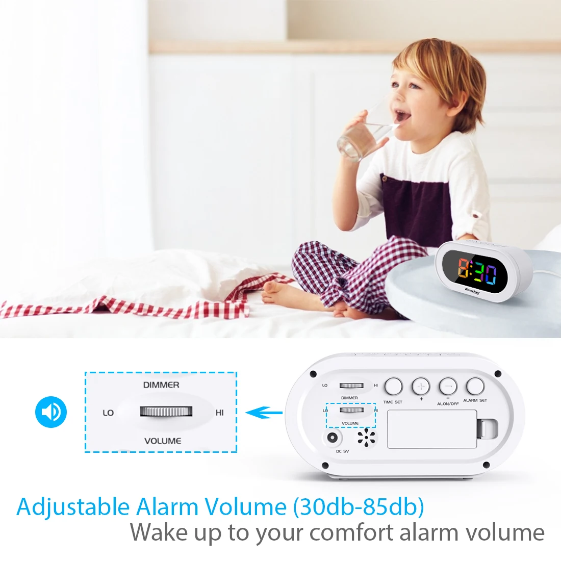 Цифровой будильник для детской спальни цвет светодиода функция повтора простота
