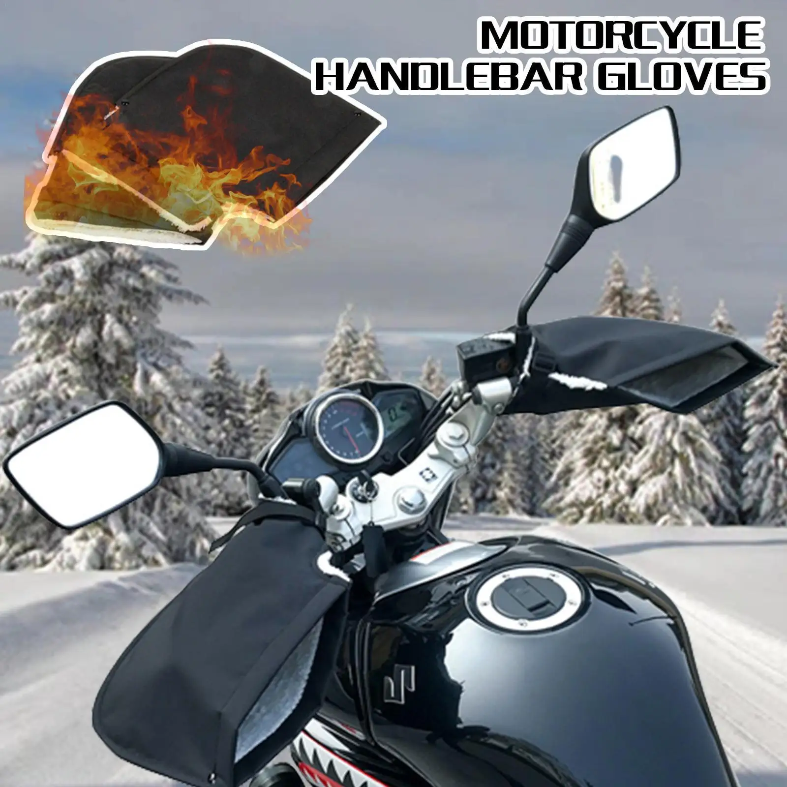 

1 пара мотоциклетные перчатки на руль, бархатная подкладка из ягненка, зимние водонепроницаемые ветрозащитные перчатки с захватом, теплые Мотоциклетные Перчатки L8Y5
