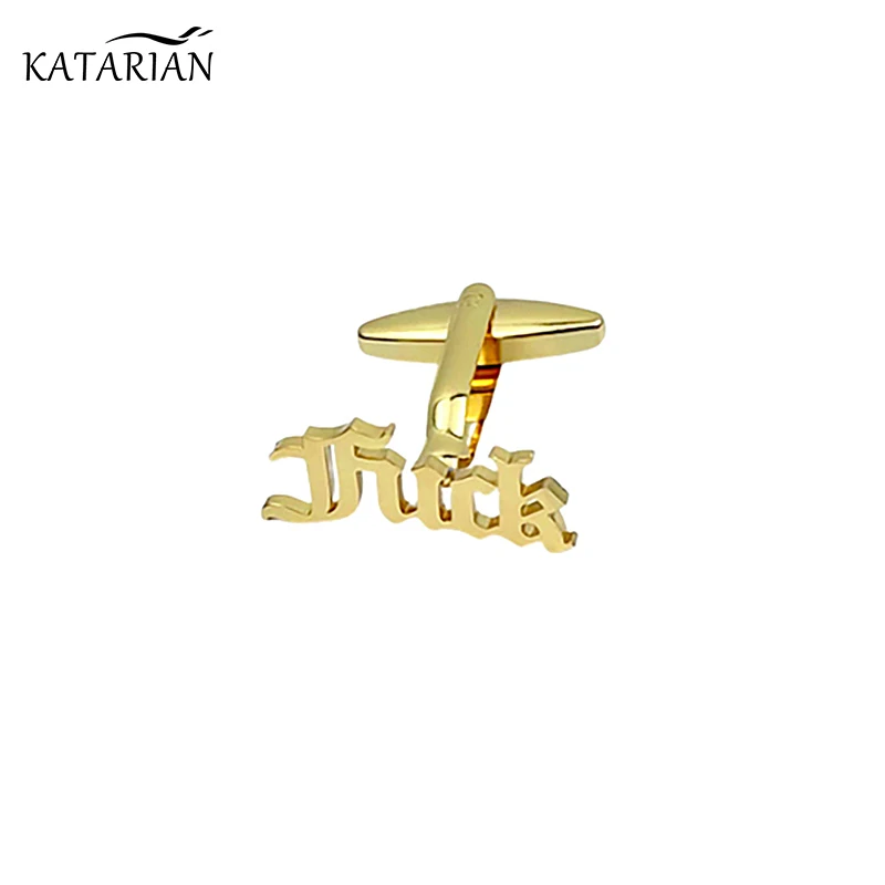 

Old English Letter Design Cufflinks for Men Shirt Personalized Jewelry Stainless Steel Letter Cufflinks Gift