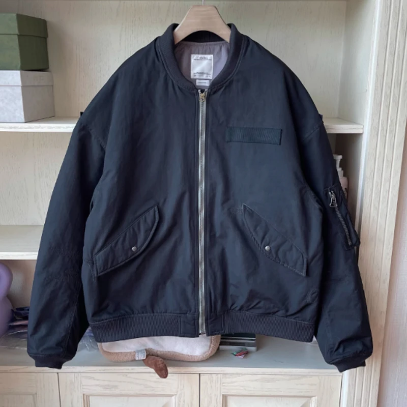 VISVIM WMV THORSON JKT CRUSH MA1 потертая лоскутная куртка окрашенная грязью