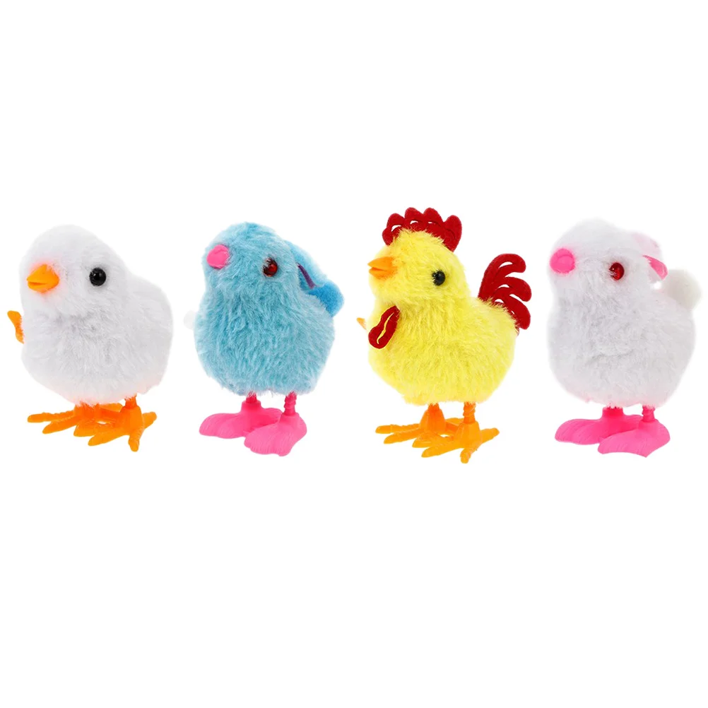 

4pcs Creative Clockwork Little Chicken Plush Bunny Party Favors ( )