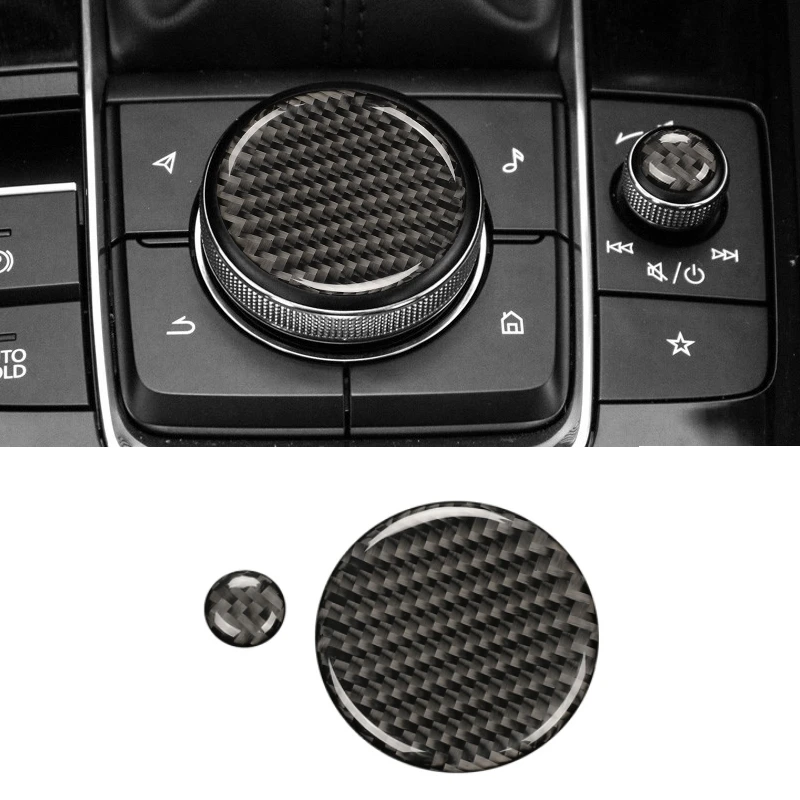 

For Mazda 3 AXELA 2020-2023 Car Gear Panel Knob Cover Trim Decorative Sticker Automotive Interior Accessories Carbon Fiber