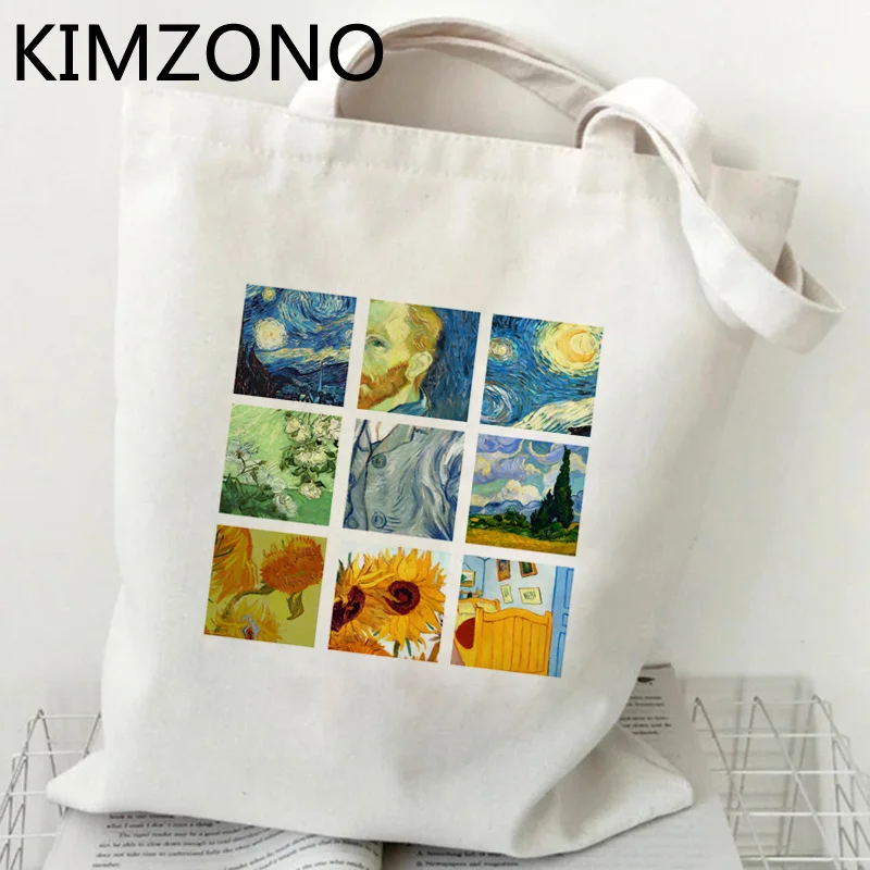 

Van Gogh shopping bag handbag grocery reusable eco canvas bolsas de tela bag ecobag net bolsas ecologicas reciclaje sac toile