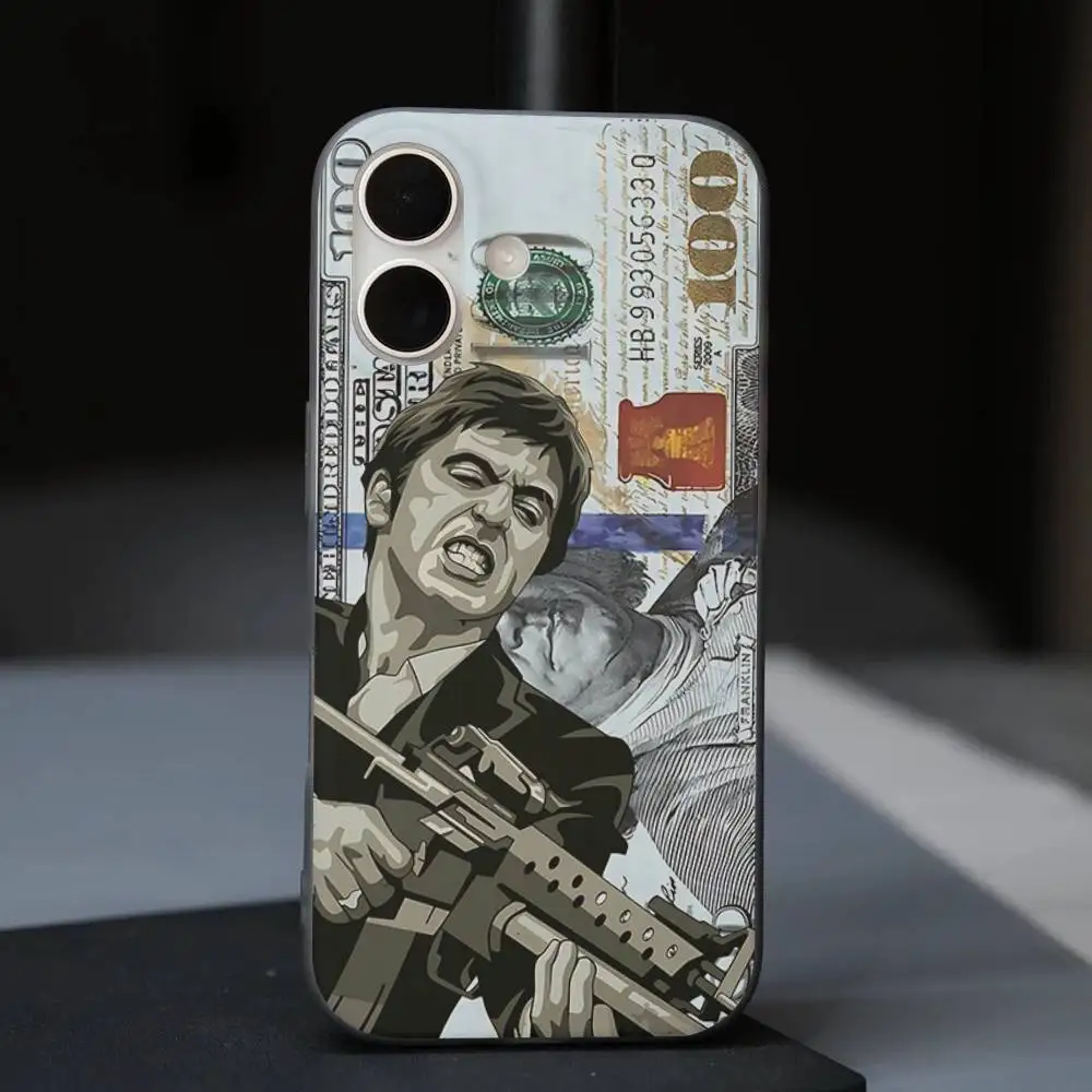 Фото Классический чехол для телефона Tonny Montana Scar-Face для iPhone 17 16 15 14 13 12 11 Pro Max Plus, гофрированный бампер-накладка на заднюю панель №5