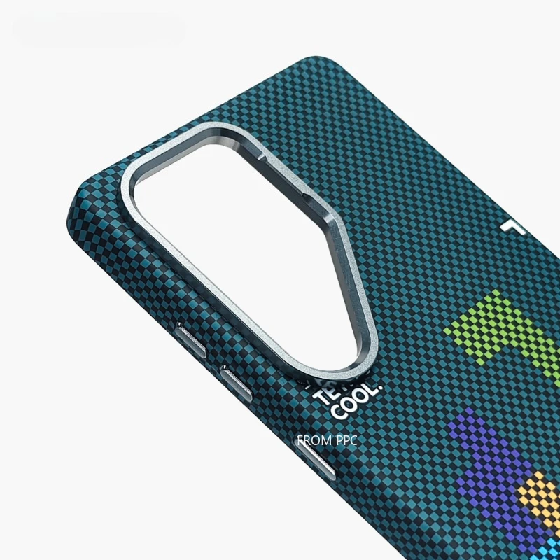Фото Магнитный чехол-накладка с квадратной сеткой для Samsung S26 S25 S24 S23 Ultra, жесткий ПК-карбоновый чехол с защитой камеры №2