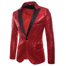 Robe de performance à paillettes dorées pour hommes, costume de discothèque, vêtements pour hommes, veste d'hôte emcee studio, 2021  (4)