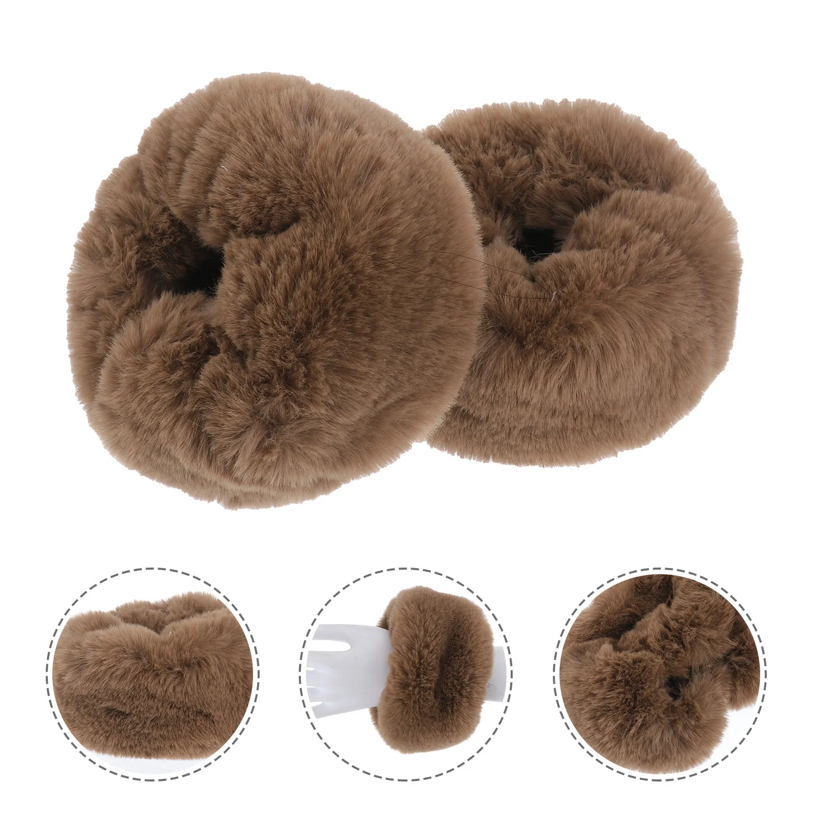 

1 Pair Women Winter Faux Fur Arm Warmers Hairy Short Sleeves Wristband Glove