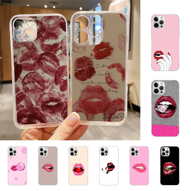 

Sexy Girl Red Lips Phone Case For Iphone 7 8 Plus X Xr Xs 11 12 13 Se2020 Mini Mobile Iphones 14 Pro Max Case