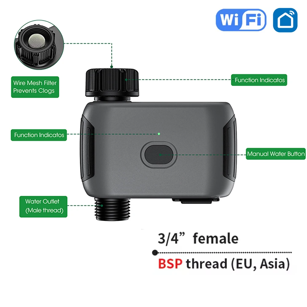 

Wi-Fi Умный Садовый Таймер Для Орошения, Спринклер, Водяной Клапан, Таймер, Система Капельного Орошения