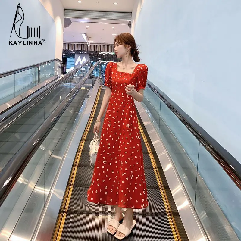 

Long Dresses for Women 2023 Women's Dress Summer Dress Woman 2023 Trendy Korean Fashion New in Dresses Floral Chiffon Clothing