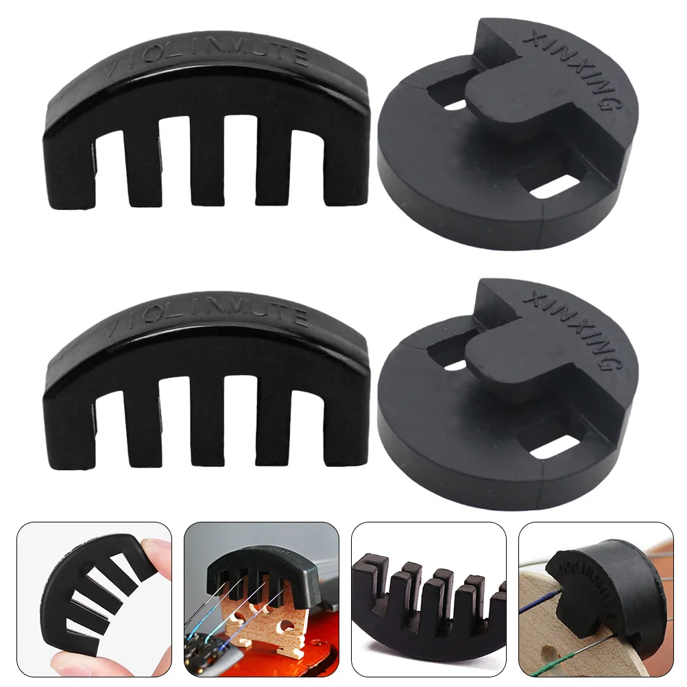 

4pcs Violin Mute Rubber Silencer Violin Practice Parts Stringed Instrument mutes