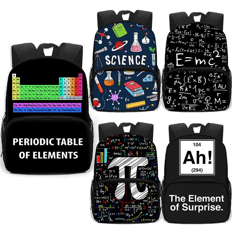 

Science Mathematical Pi Backpack Periodic Table of Elements Children School Bags Daypack Kids Kindergarten Bookbag Gift