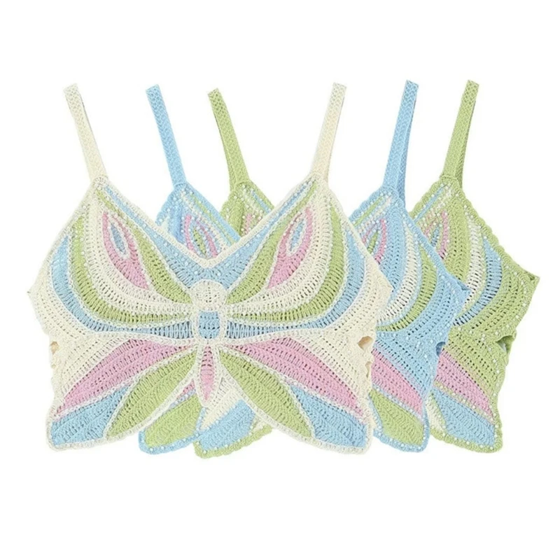 

Knitted Crop Tops Vest Women Summer Hollow Camisole Tanks Top Beaches Cover Up