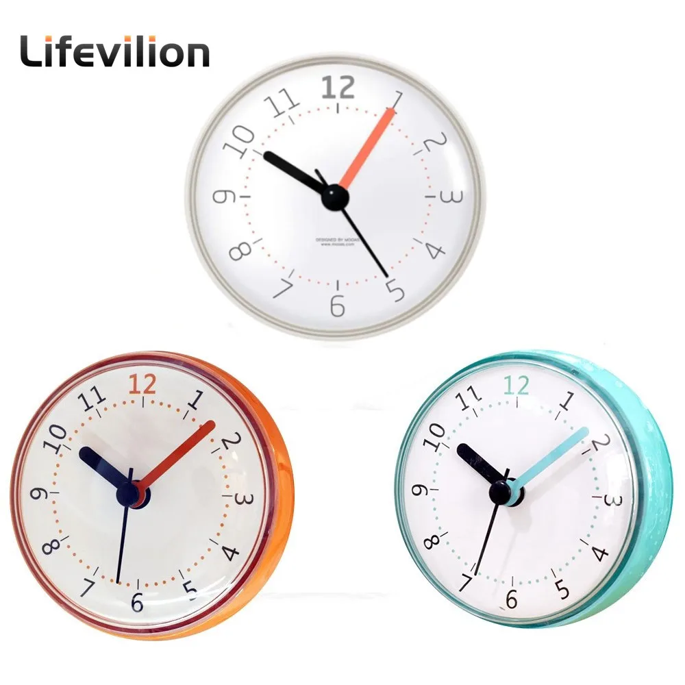 Часы кварцевые для ванной и кухни на присоске 3 7 дюйма/9 5 см |