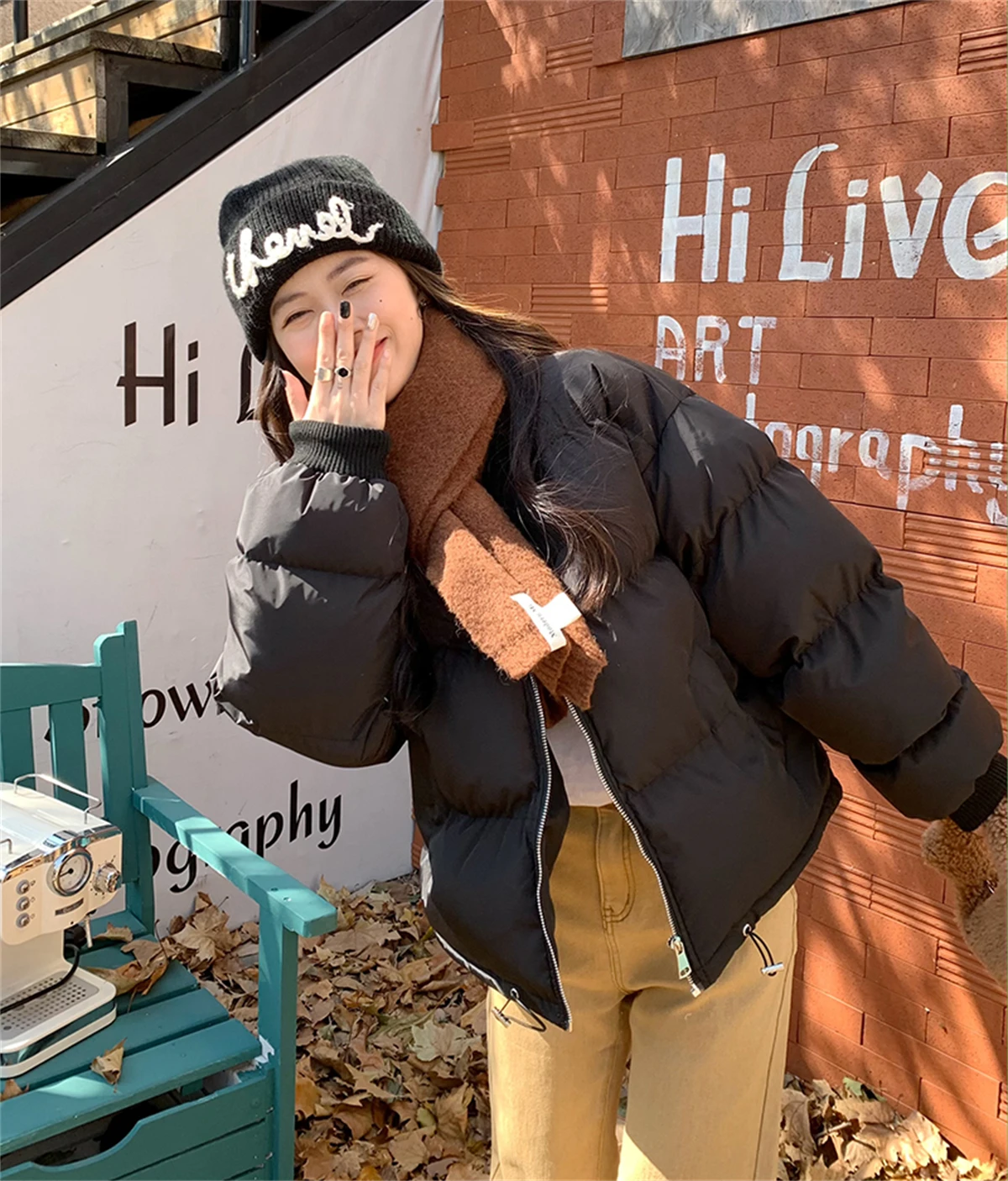 Knitted Cotton Jacket Women's Popular Small Fragrant Bread Jacket Winter 2023 New Small Thick Cotton Jacket