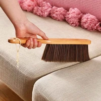 wooden handle cleaning brush household bed sofa clothes dust hair removal cleaning tool soft bristle broom wooden handle brush