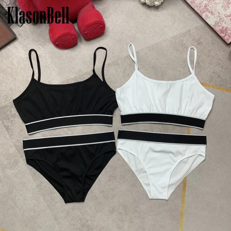 

5.25 KlasonBell Fashion Sexy Bikini Set Cotton Soft Comfortable Letter Brassiere + Briefs Swimsuit Women