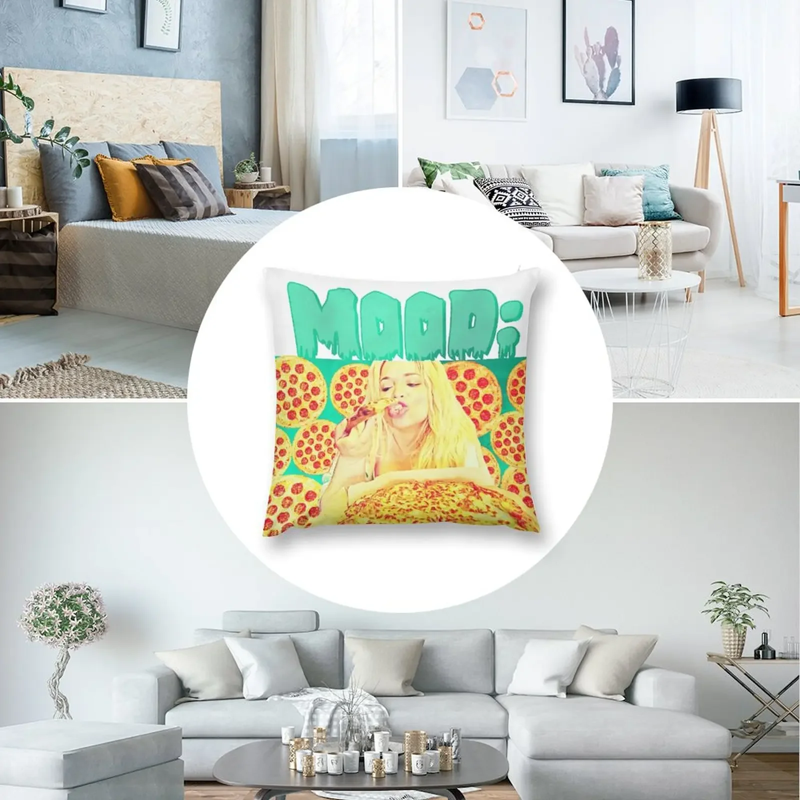 Настроение: Триш ест пиццы декоративная подушка роскошный чехол для подушки
