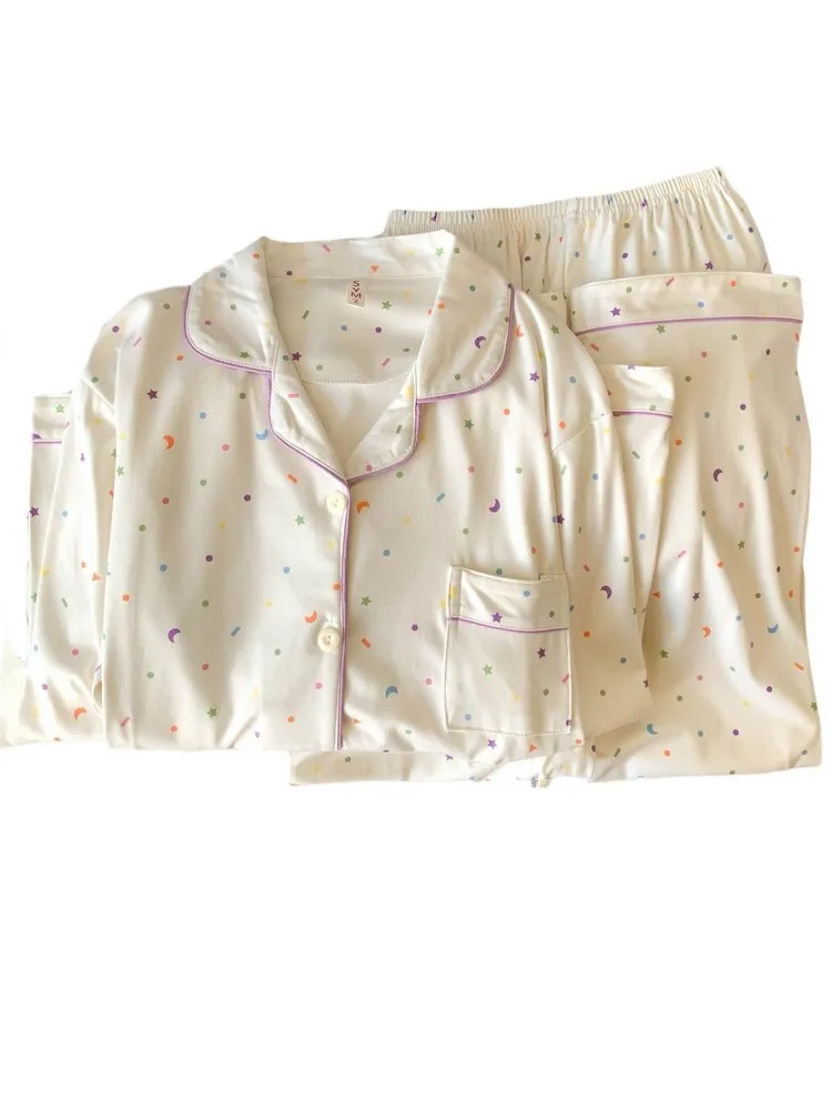 Sweet Plus size Pajamas Women Autumn and Winter Double-sided Sanding Dralon Girl Warm Homewear Two-piece Suit Can Be Worn out...