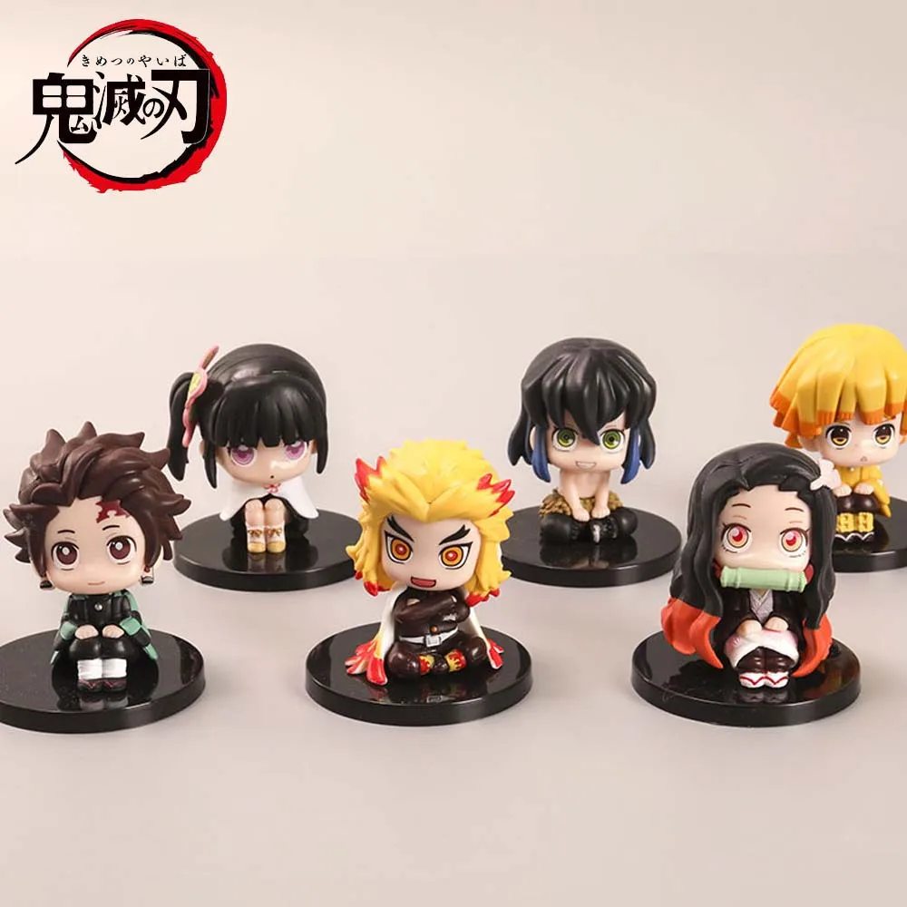 

6Pcs Anime Demon Slayer Figure Kimetsu No Yaiba Action Figures PVC Model Kamado Tanjirou Collection Statue Cartoon Kids Toy Gift