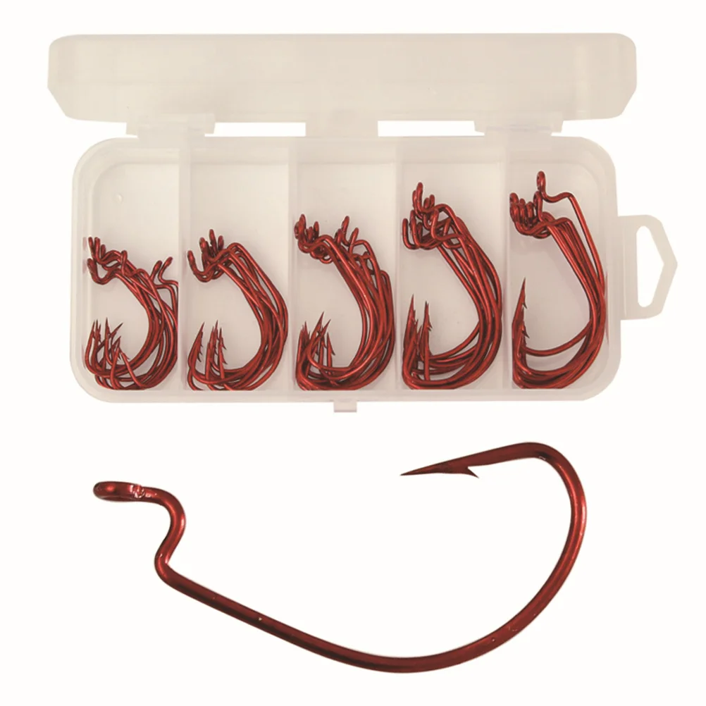 

50 Pcs Carbon Steel Offset Hooks Offset Hooks Fishing Carbon Steel Hooks Bait Offset Fishing Hooks Offset Fishing accessories