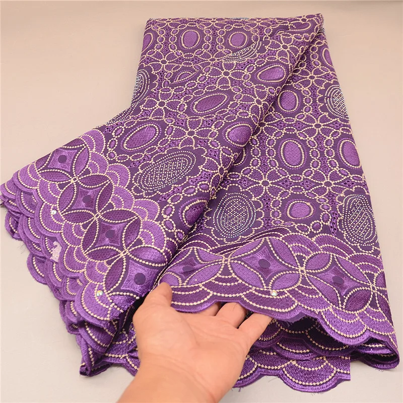 

5 yard Swiss lace fabric latest heavy beaded embroidery African 100% cotton fabrics Swiss voile lace popular Dubai style 3L06165