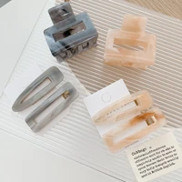 new creative marbling acetic acid hairpin hair clip claw for female high quality grey orange geometry square hair accessories