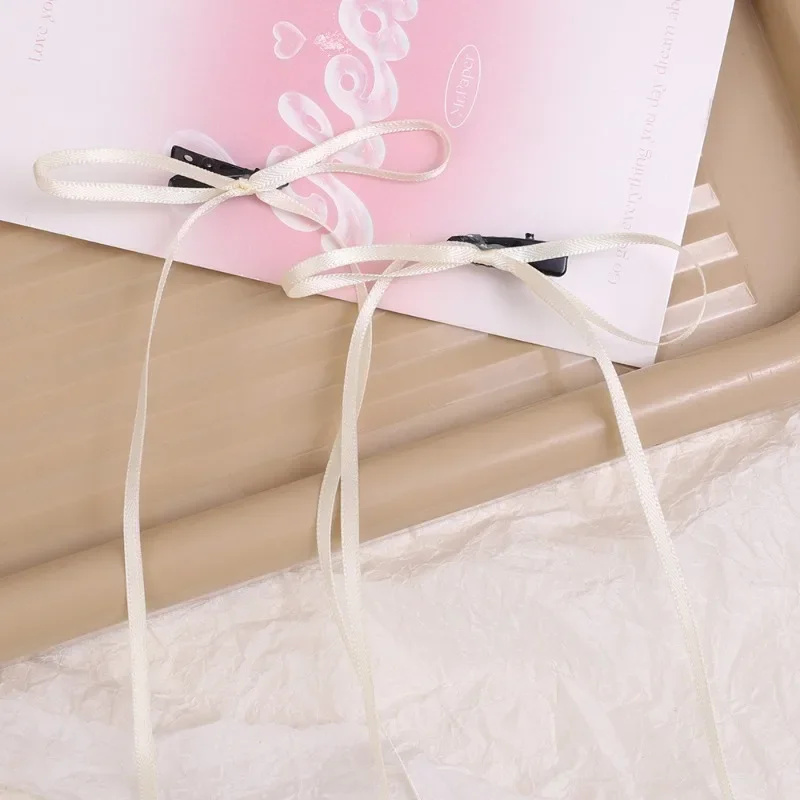 Винтажные заколки для волос с бантом женщин и девочек однотонные милые длинные