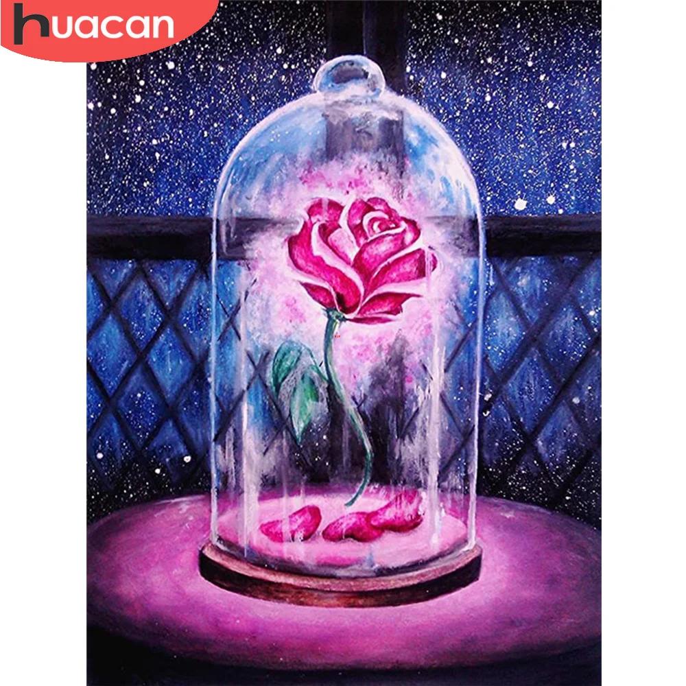 

HUACAN Алмазная картина Новая роза 5D DIY мозаика цветок вышивка картины Стразы ручной работы подарок настенная живопись