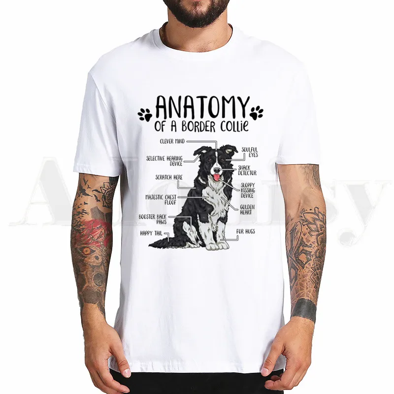 

Border Collie Print Tshirt Hip Hop Girl Print Top Tees Harajuku Dog Cartoon Funny Kawaii Art Tshirts Men Fashion Summer T-shirts