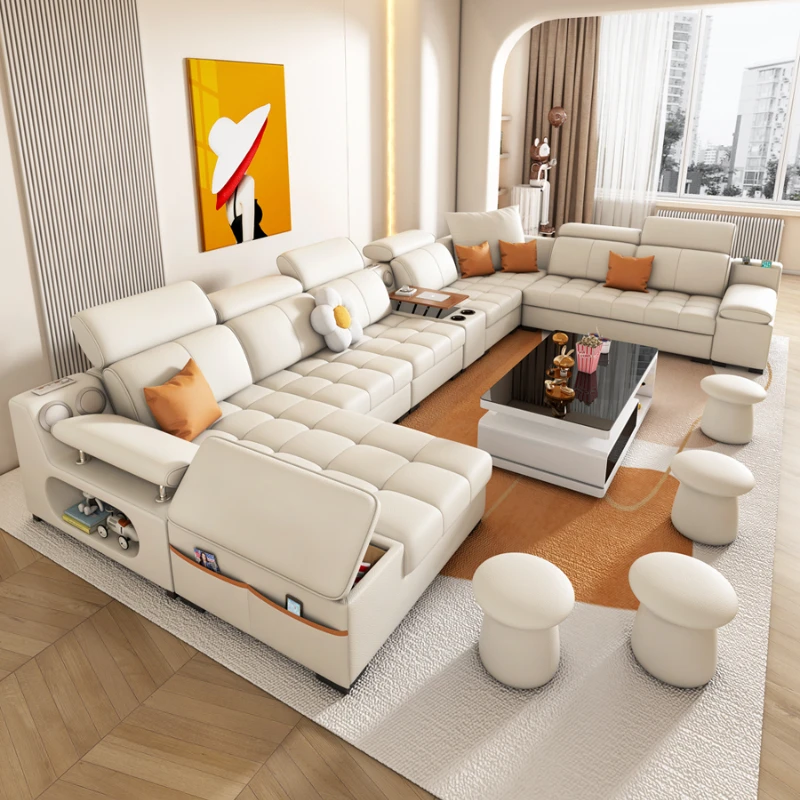 L-образный дизайнерский диван-кровать с откидной спинкой современный угловой