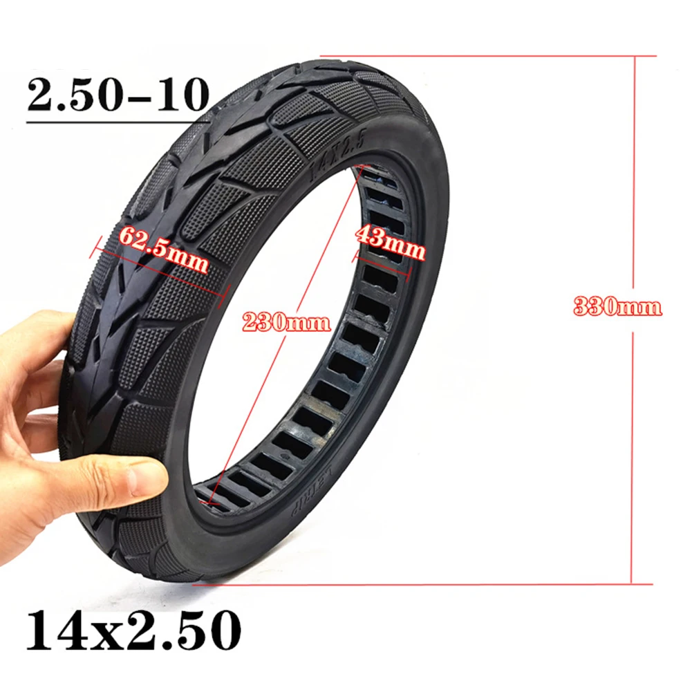 

E-Bike Solid Tire 2.50-10 Front Rear Mini Moto Dirt Bike Solid Tyre 14x2.50 For Electric Bicycle Thickened Rubber Tire Part