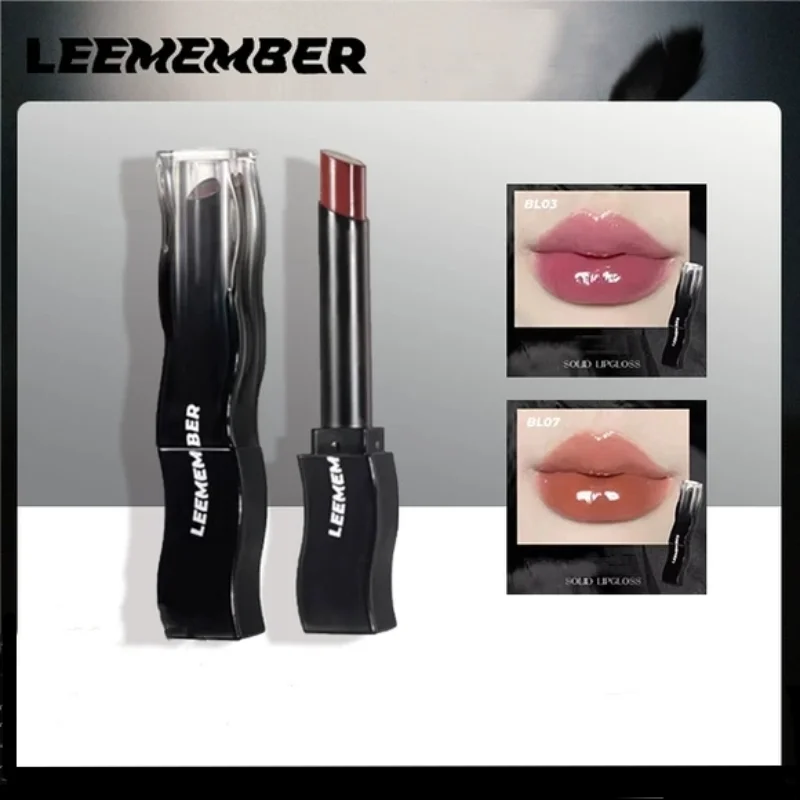 

LEEMEMBER Black Feather Series Lipstick Waterproof Long Lasting Non-stick Cup Transparent Brighten Moisturizing Solid Lip Gloss