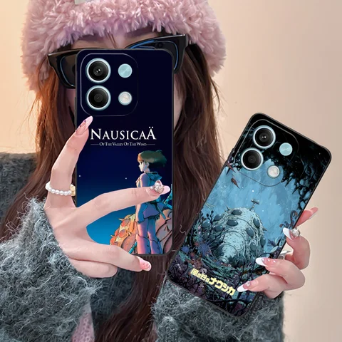 Чехол Nausicaa Valley Wind для телефона Xiaomi Redmi Note 14 13 12 11 10 9 S A Pro Plus Lite 5G, черный чехол для смартфона, мобильных телефонов