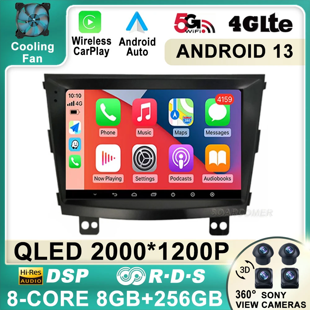 

Автомобильный радиоприемник Android 13 Для SsangYong Tivolan Tivoli 2014 - 2017 QLED мультимедийный плеер Carplay 4G WIFI DSP GPS-навигация головное устройство