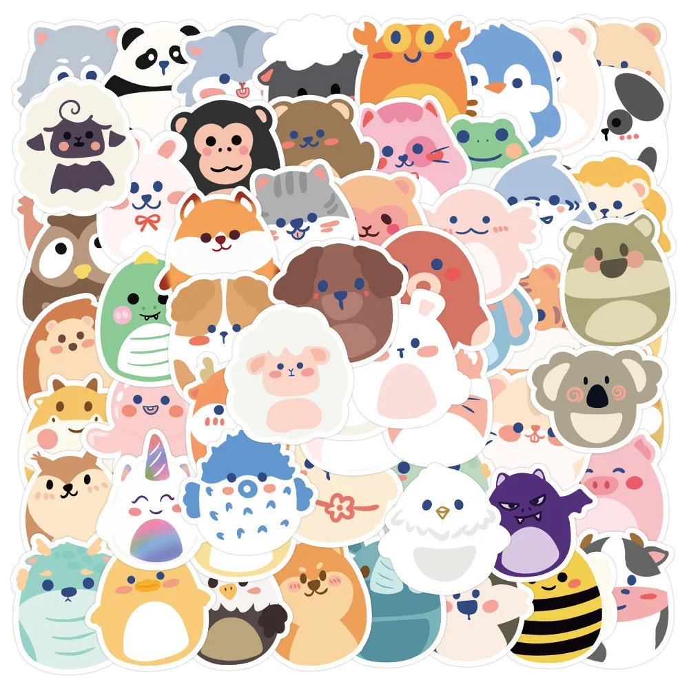 

Cute Animal Stickers Toys Notebook Car Moto Kids' Luggage Room Decor Aesthetic Bike Water Bottle Skates Guitar Phone Case