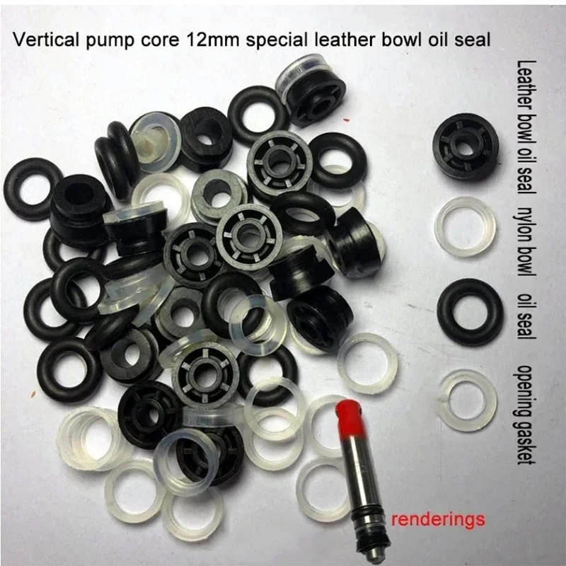 

Аксессуары для инструментов для ремонта автомобиля, 5 комплектов, вертикальный домкрат, прокладка масляного уплотнения сердечника насоса, старомодная кожаная чаша 12 мм